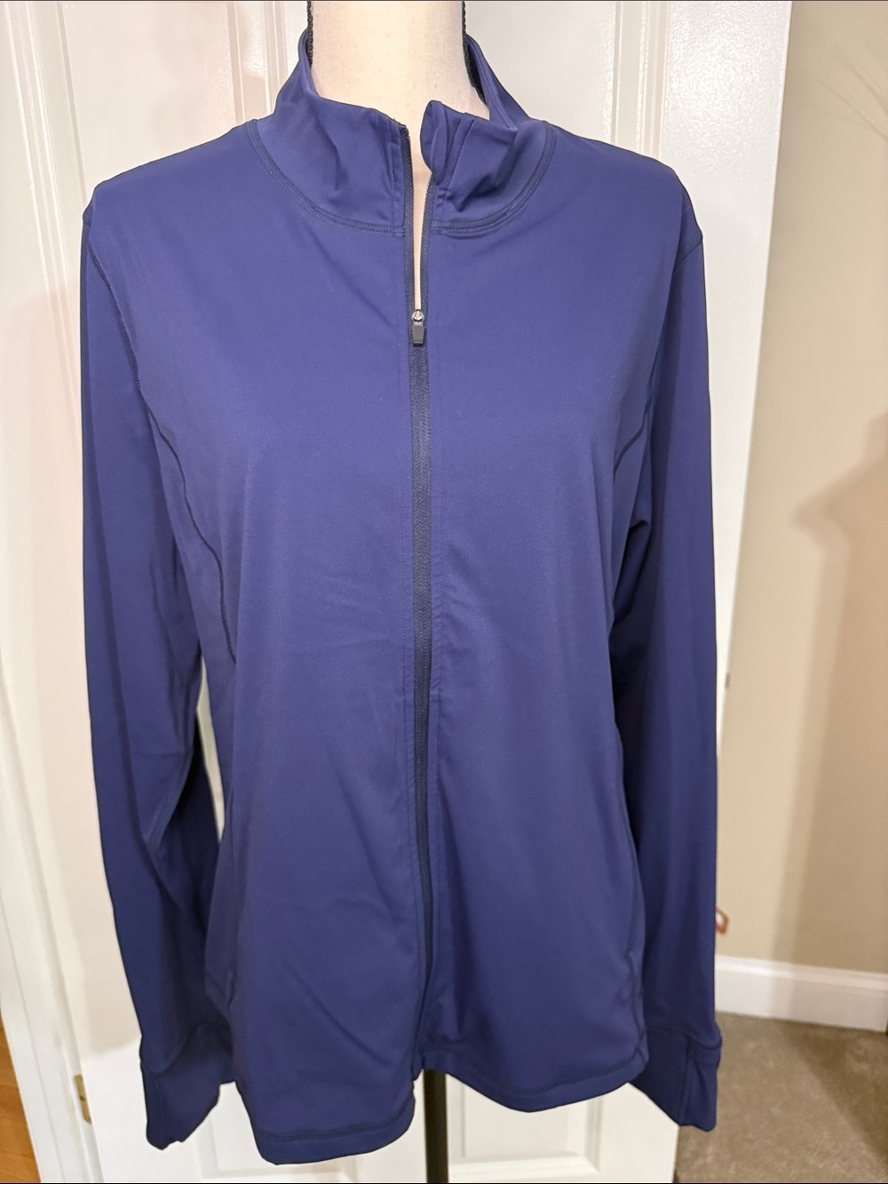 Draper James Navy Full-Zip Athletic Jacket
